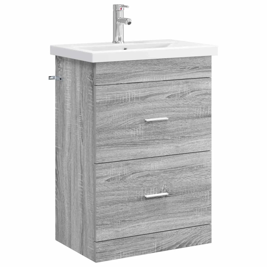 Set di mobili per il bagno Sonoma grigio 61 x 40 x 84,5 cm 3404371