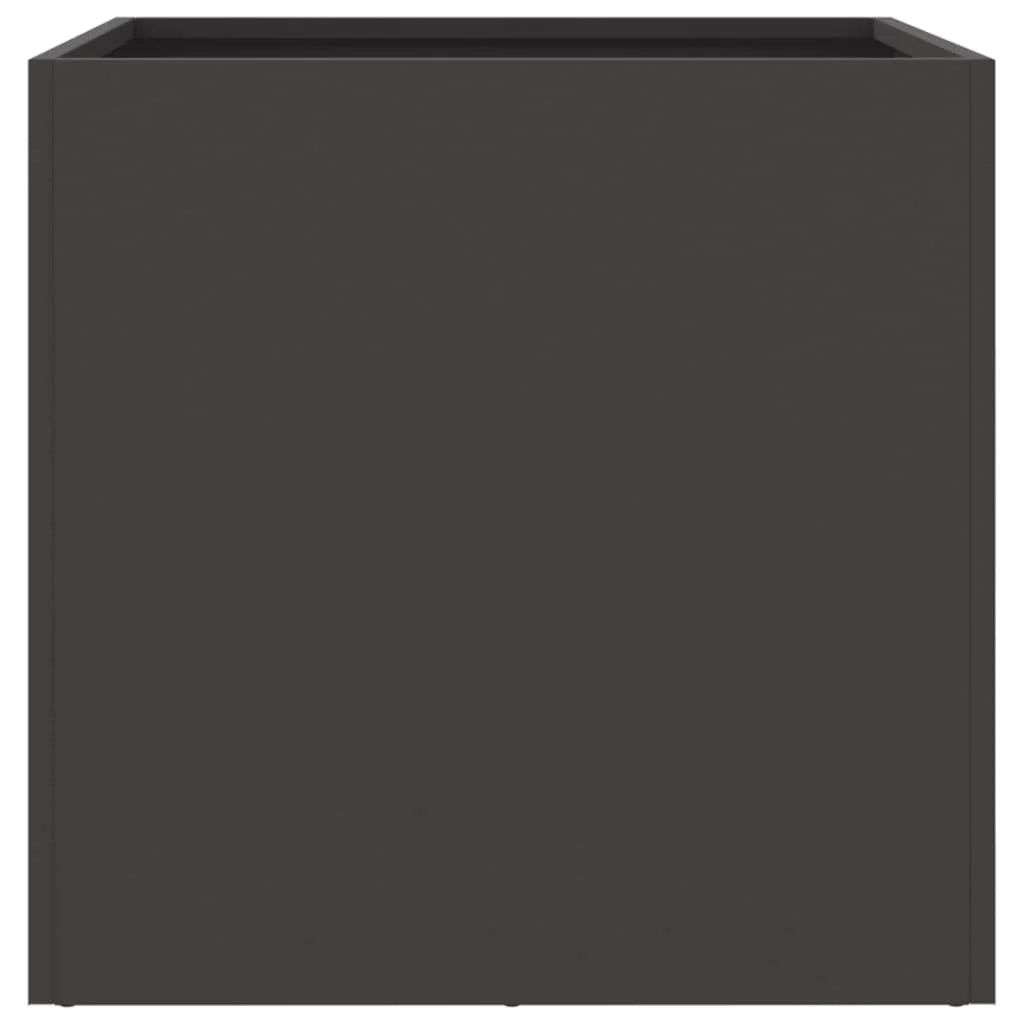 Fioriera rialzata per piante fiori giardino terrazze set da 2 49 x 47 x 46 cm acciaio nero 02_0038986