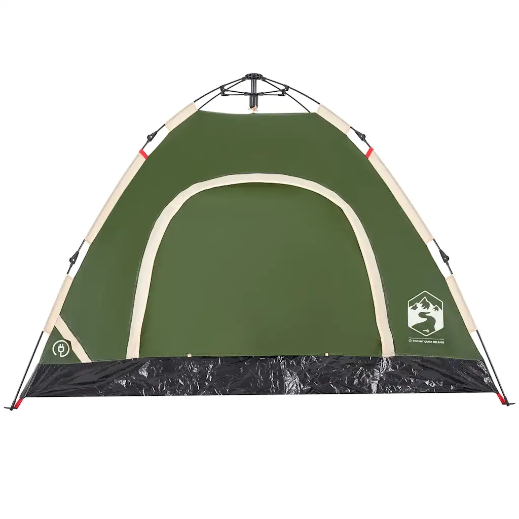Tenda da Campeggio | Tenda Familiare 3 Persone Verde a Rilascio Rapido
