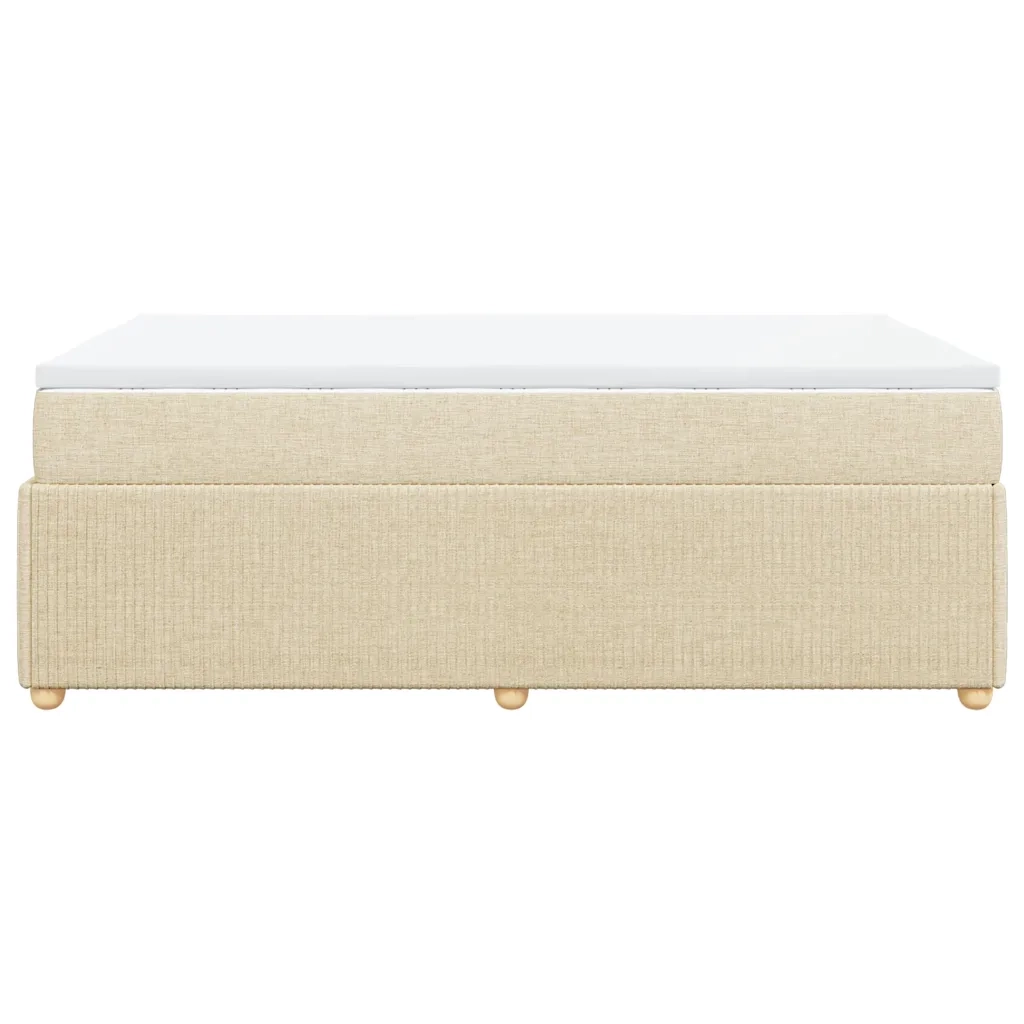 Giroletto a Molle con Materasso Crema 120x190 cm in Tessuto 3285558