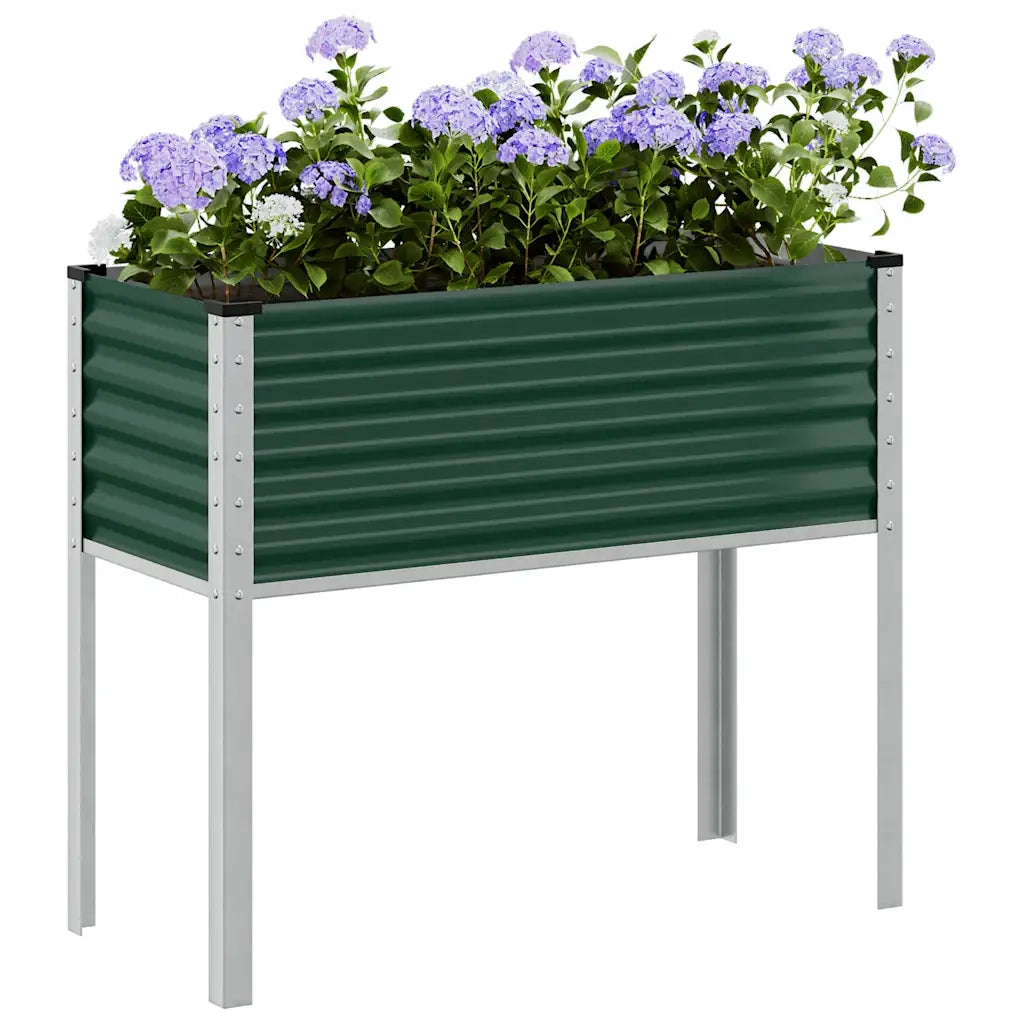 Fioriera | Cassetta per fiori | Vaso da giardino verde 100x45x90 cm in acciaio