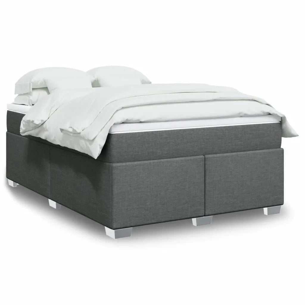Giroletto a Molle con Materasso Grigio Scuro 140x190 cm Tessuto 3285131