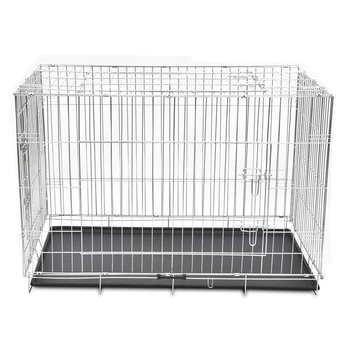 Gabbia per cani pieghevole in metallo acciaio zincato 121 x 74 x 83 cm 3702024