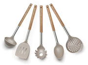 Set di accessori da cucina 5 pezzi in colorazione taupe