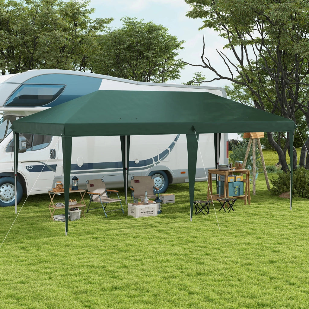 Gazebo giardino 6x3m ¨C Xylo ¨C acciaio anti-UV verde con borsa trasporto