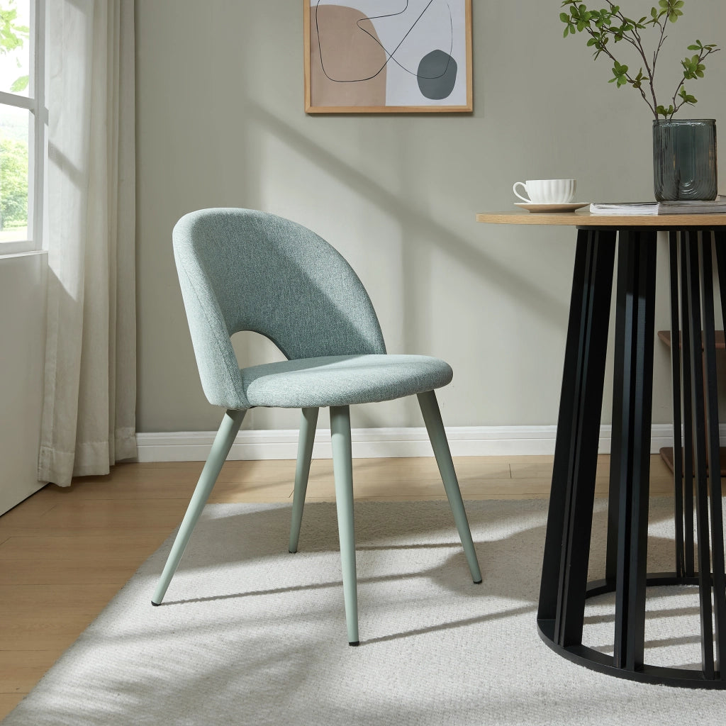 Set Karijoki di 4 Sedie Imbottite da Sala Pranzo Rivestimento in Tessuto - Verde Chiaro [en.casa]