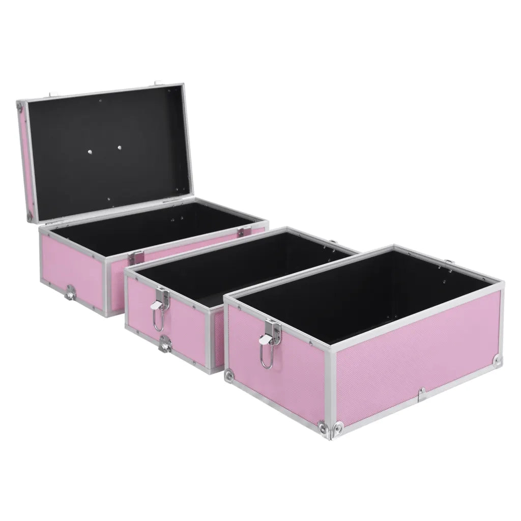 Valigia per Cosmetici 37x24x40 cm Rosa in Alluminio 91841