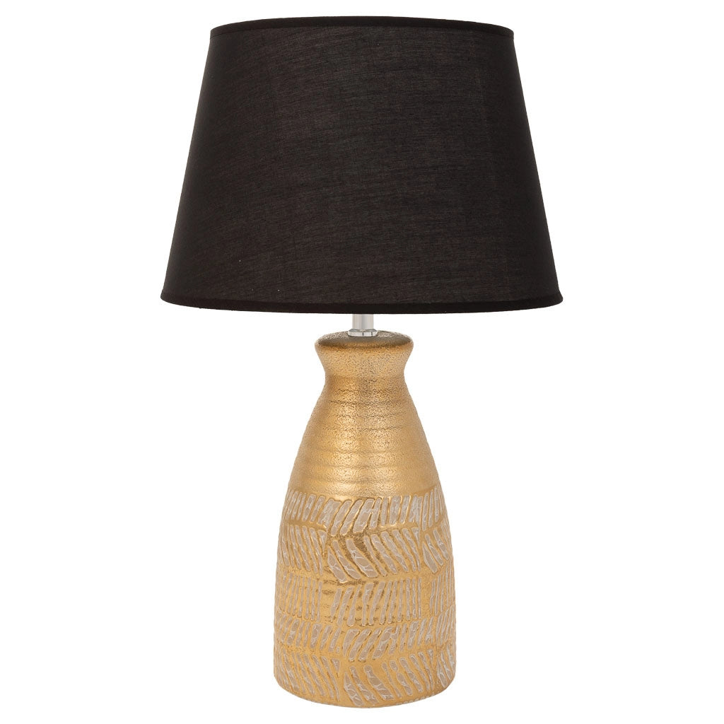 Lampada da tavolo in ceramica dorata 14,5x14,5x35,5h