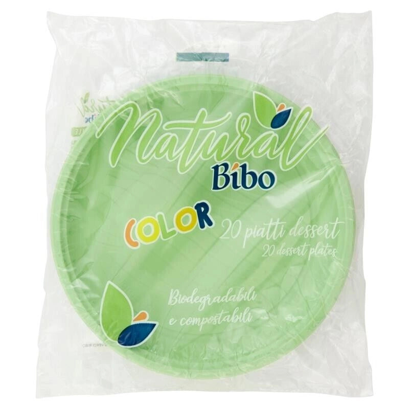 MAURY'S BIOPLASTIC PIATTI DESSERT DIAMETRO 17 CM 20 PEZZI IN COLORAZIONE VERDE