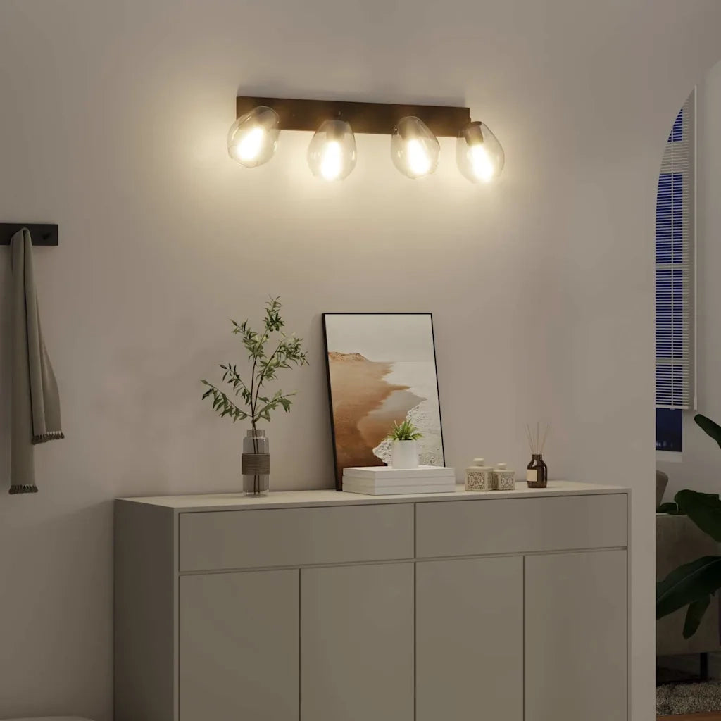 Faretto da soffitto Nero 73,5 x 13 x 26 cm Vetro e Metallo 42001221