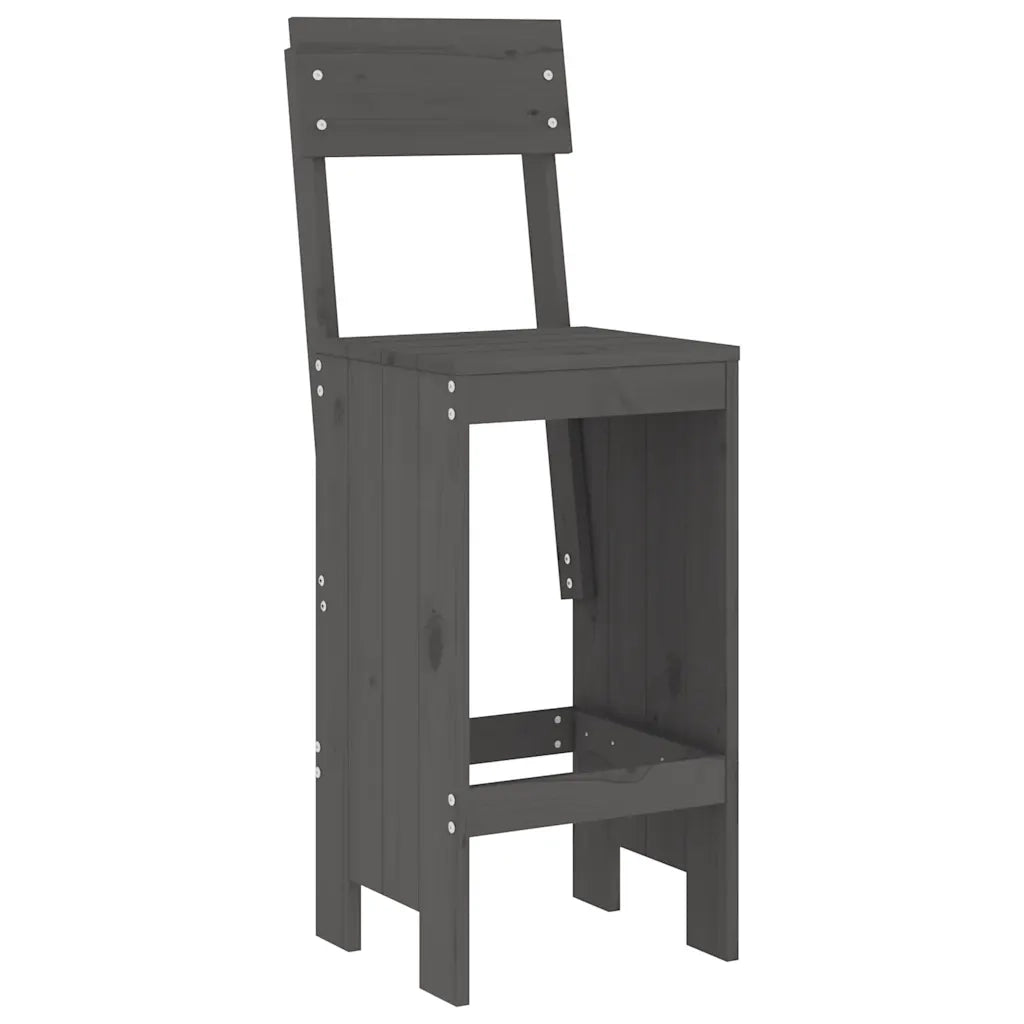 Sgabelli da Bar 2pz Grigi 40x48,5x115,5 cm Legno Massello Pino 825361