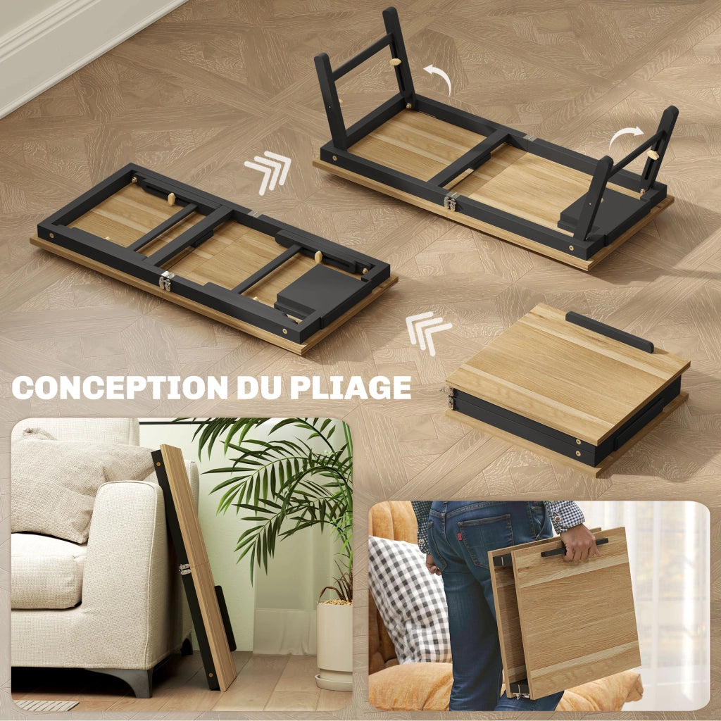 Tavolino da letto pieghevole regolabile in bamb¨´ ¨C Xylo ¨C con cassetto e piano inclinabile