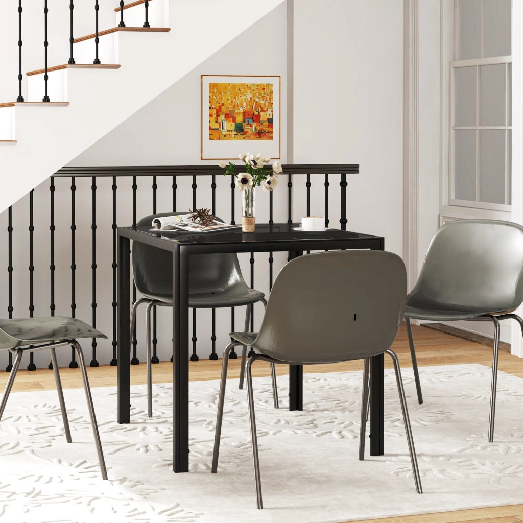 Tavolo da pranzo quadrato ¨C Xylo ¨C vetro temperato nero 75x75x75 cm per 4 persone