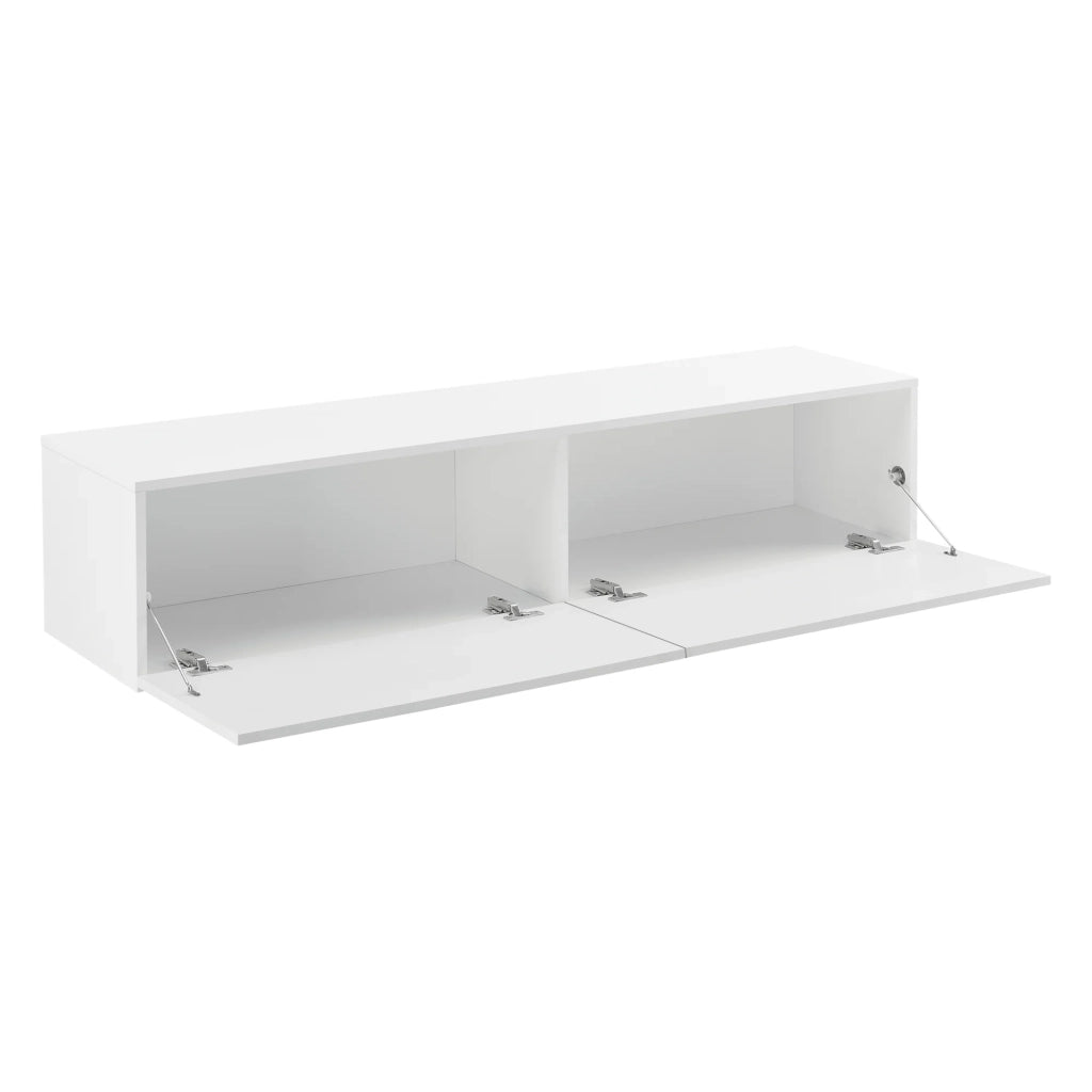 Elegante mobile porta TV da parete con 2 cassetti 140 cm bianco 03_0005188