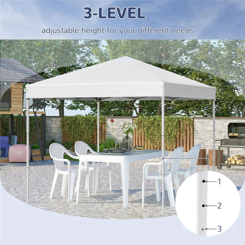 GAZEBO DA GIARDINO PIEGHEVOLE IN ACCIAIO E TESSUTO OXFORD 2.45 X 2.45 M BIANCO