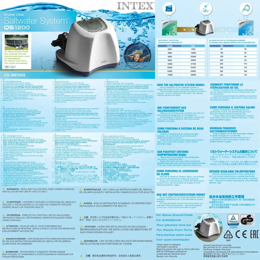 INTEX Sistema per Acqua Salata Krystal Clear ECO 26670GS 90792