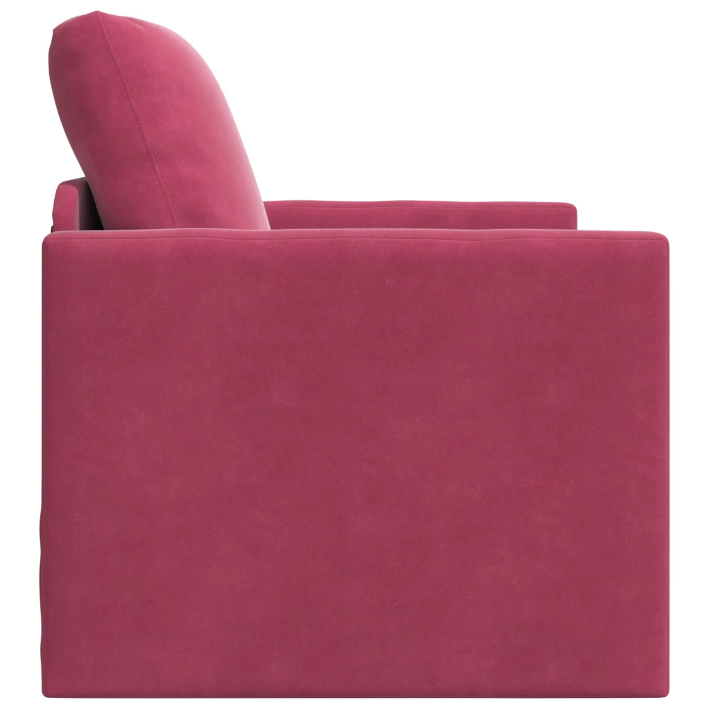 Divano letto 2-in-1 Rosso Vino 74x77x81 cm in Velluto