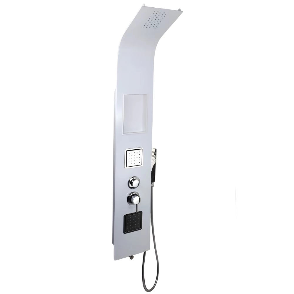 Colonna doccia 017 alluminio 3 funzioni 2 bocchette idro lombari white
