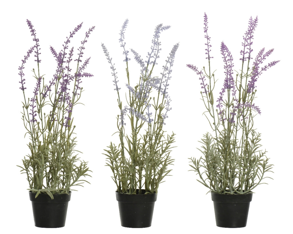 Pianta in plastica Lavanda con vaso