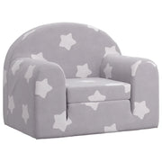 Divano letto | Sof¨¤ letto | Letto singolo Bambini Grigio Chiaro con Stelle Morbido Peluche