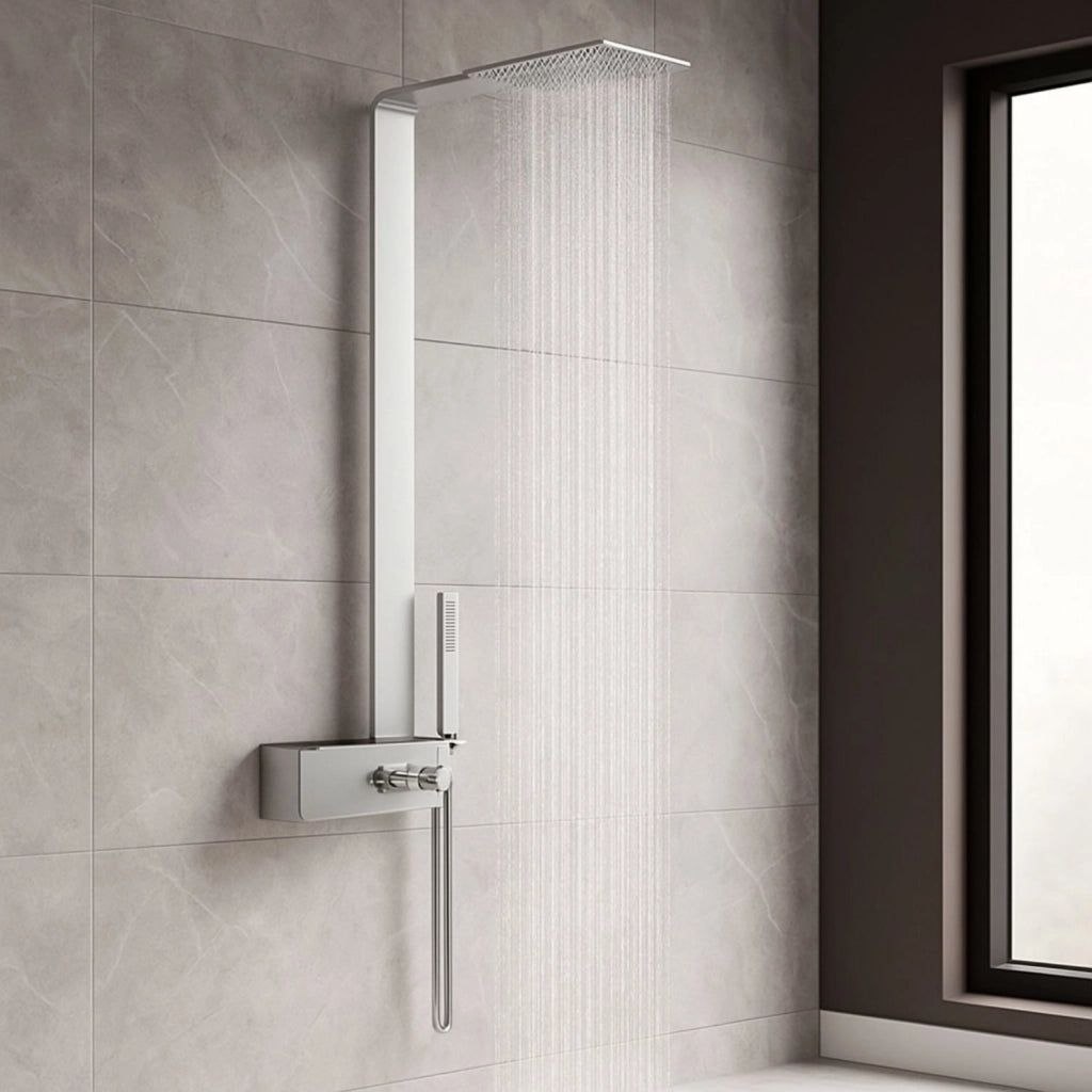 Colonna doccia acciaio inox spazzolato 2 funzioni top acciaio inox l40xp42xh120 015