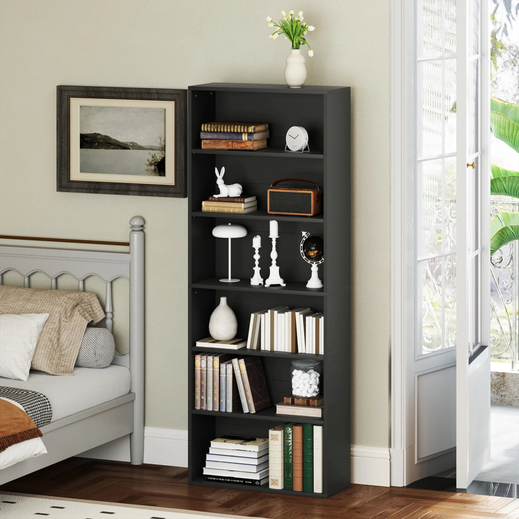 Libreria scaffale 6 livelli regolabile ¨C Minimal ¨C nero 60x24x158,5cm