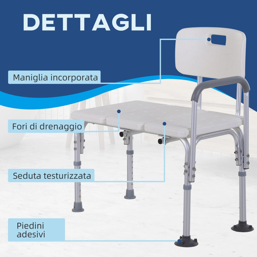 Sedia da Doccia Regolabile ¨C zephmum ¨C Grigio 68.5x40.5 cm
