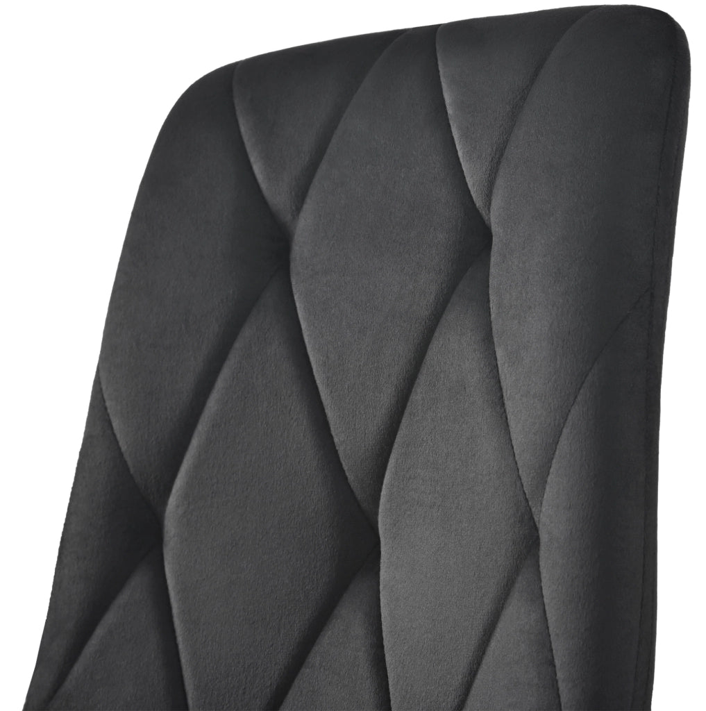Set di 4 sedie da pranzo imbottite in velluto nero