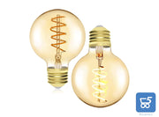 2 pz Lampadina G80 a Vite Edison 4W E27 Filamento LED Vintage Bianco caldo 2200K Vetro ambrato 380LM a Spirale Retrò