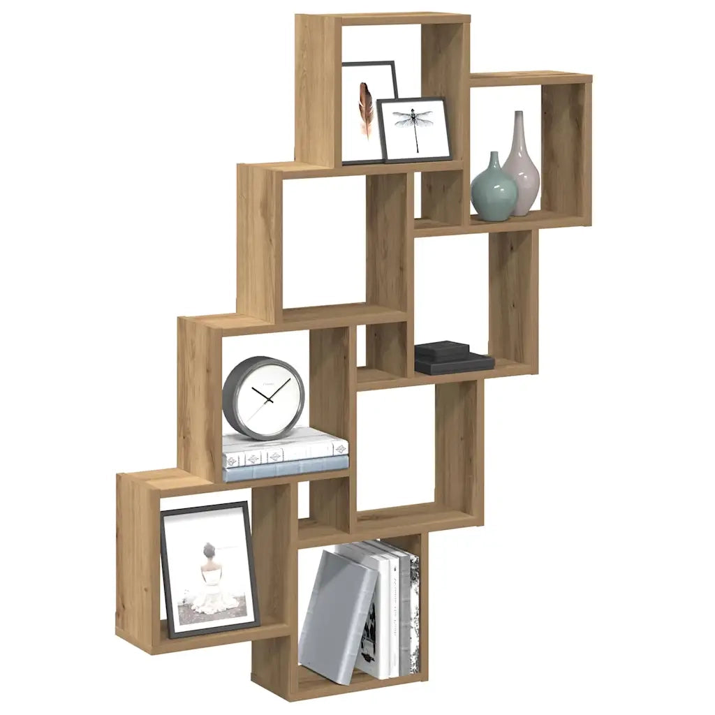 Mensola a Muro | Mensola a parete Cubo Artigianale 90x15x119,5cm Legno Multistrato