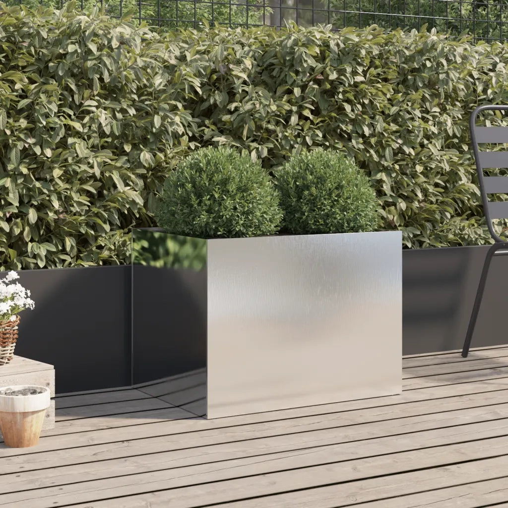 Fioriera Argento 62x47x46 cm in Acciaio Inox 841605