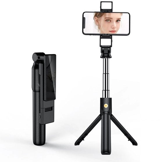 Telefonia cellulare selfie con treppa portatile con doppia luce LED adattabile per iPhone e Samsung
