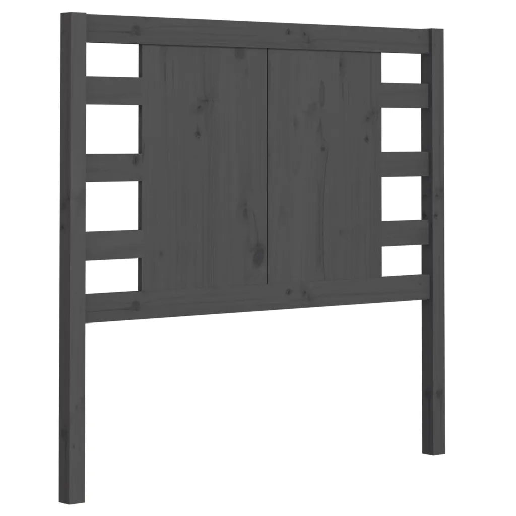 Testiera per Letto Grigia 106x4x100cm in Legno Massello di Pino 818757