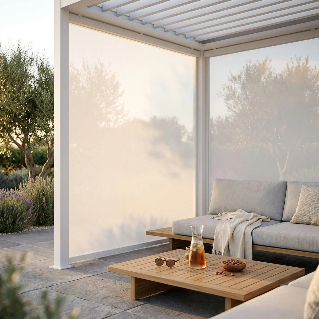 Parete laterale per pergola in alluminio textilene - TONY
