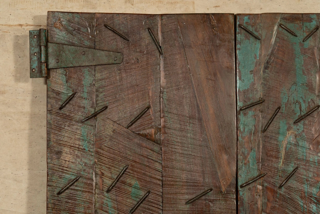 Biscottini Porta portone in legno massello e ferro da interno o da esterno vecchia e antica medievale scorrevole