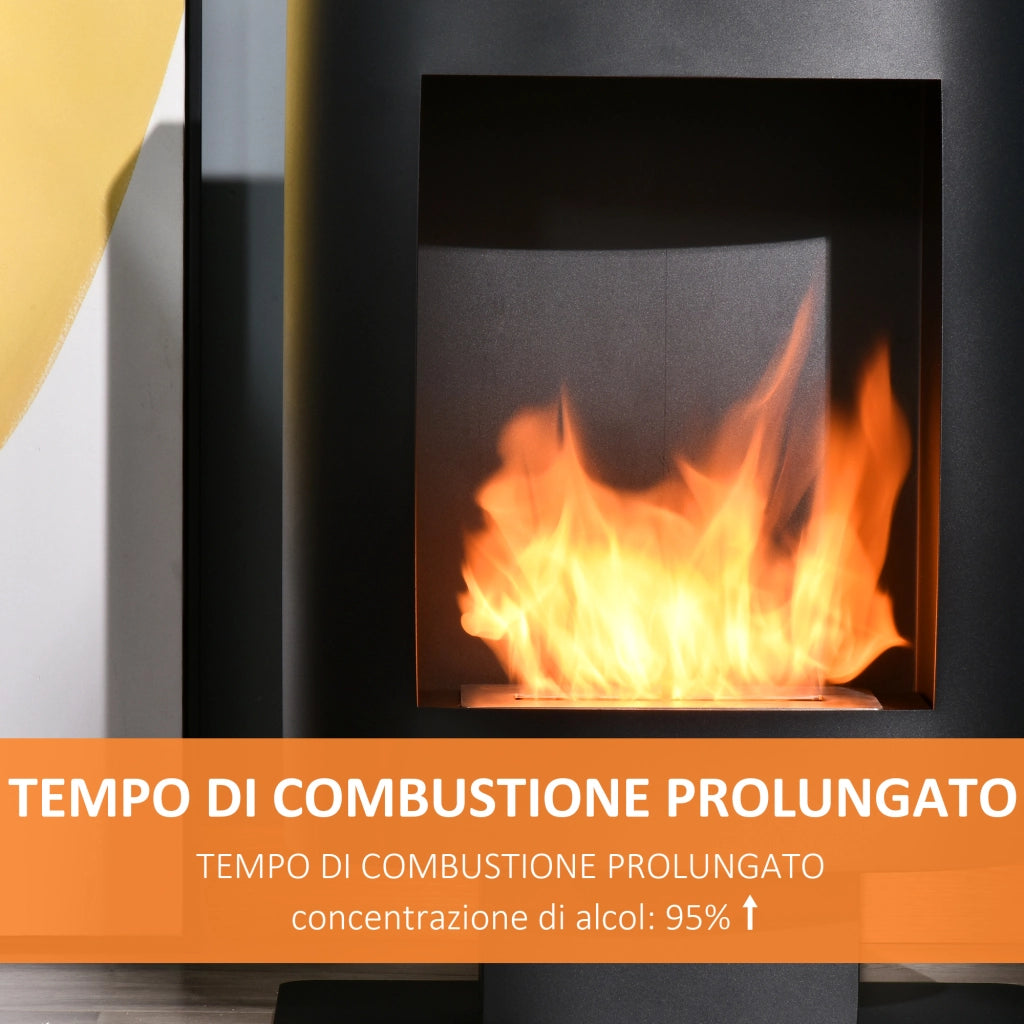 Camino a Bioetanolo ¨C zephmum ¨C Nero, Serbatoio 0.9L, 46.5x53x65cm