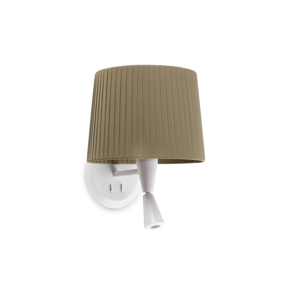 Faro Barcelona 64308-37 - SAMBA Lampada da parete con lettore bianca/bordata verde