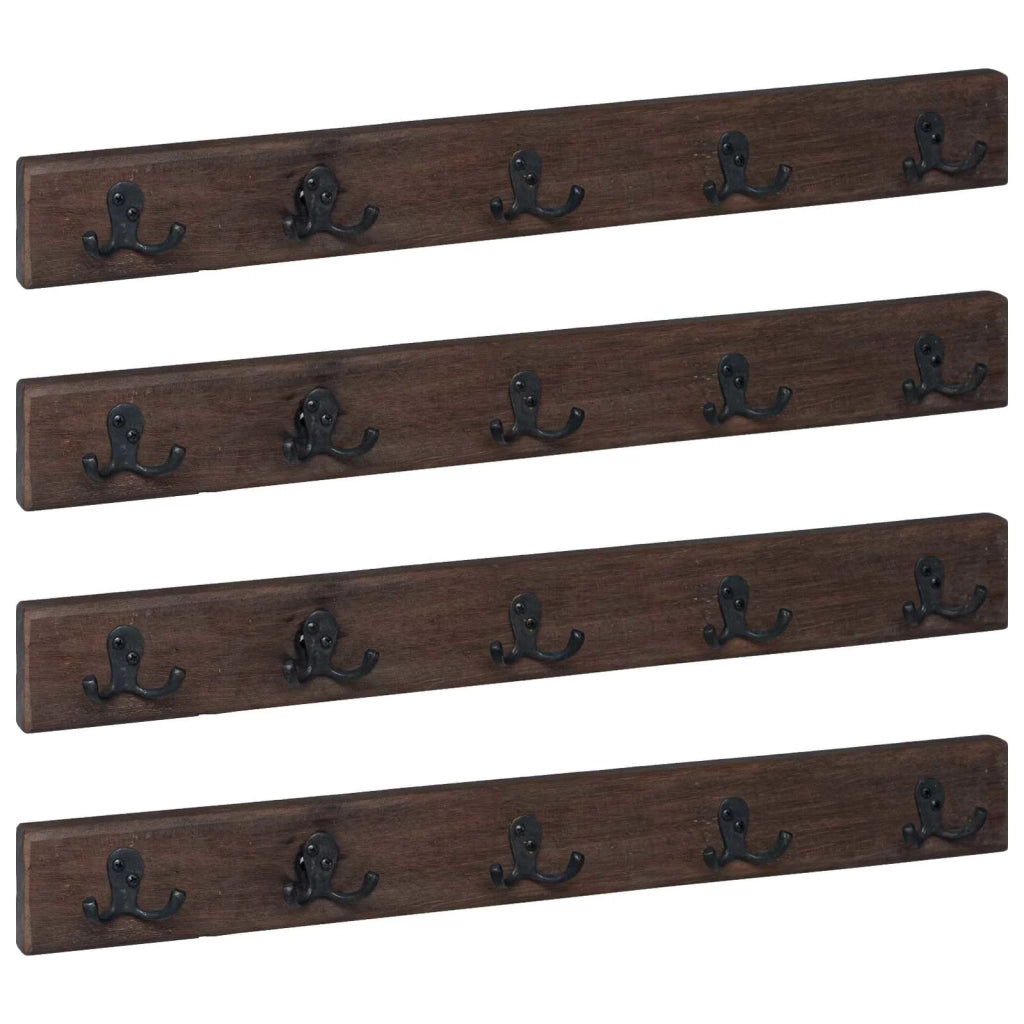 Gruccia Marrone 60 x 7 x 8 cm Legno Recuperato Massello 42012378