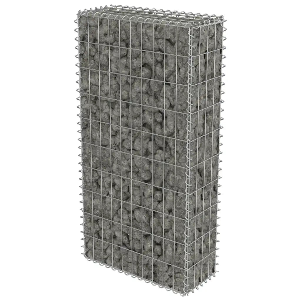 Gabbione con Copertura in Acciaio Zincato 50x20x100 cm 143576