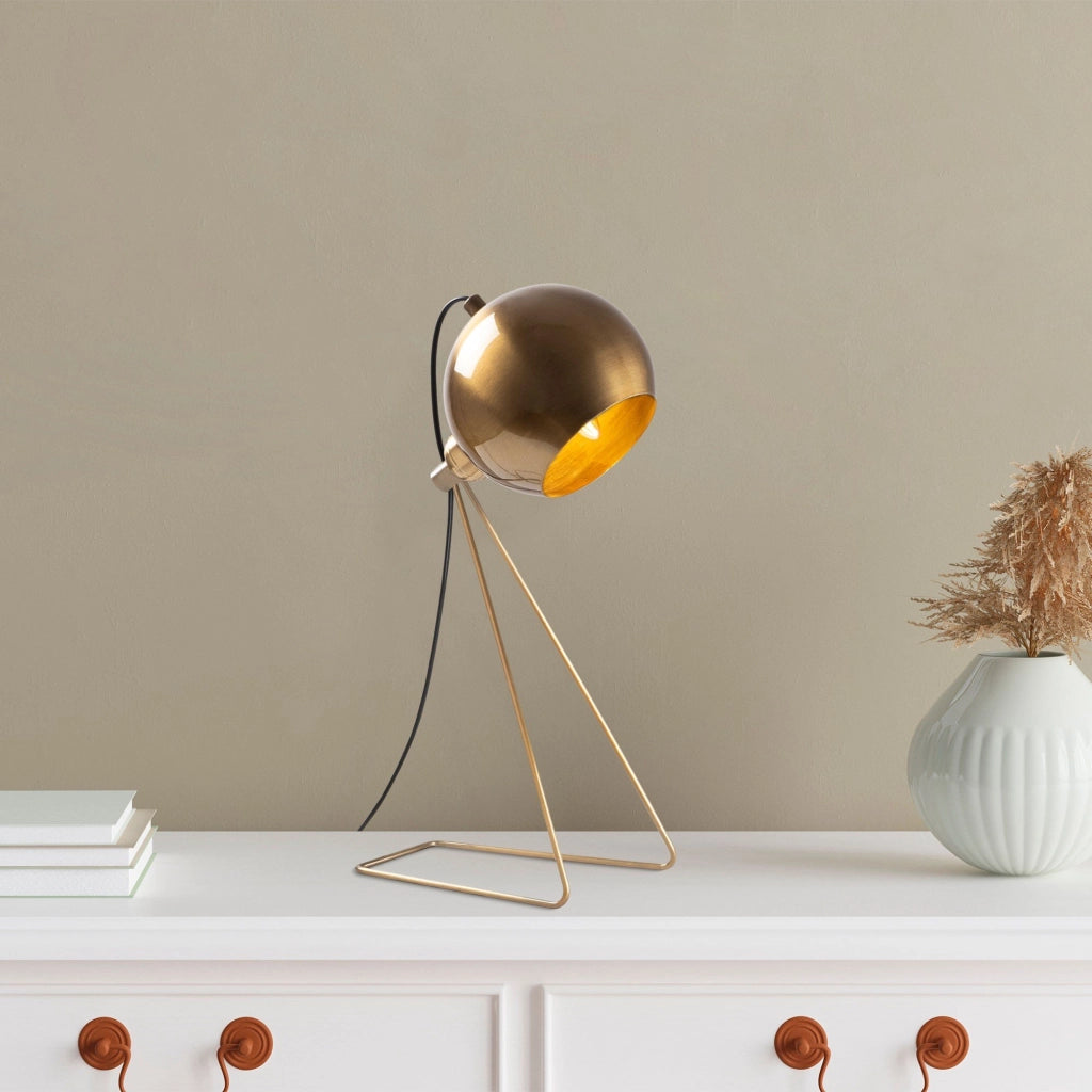 Polia, Lampada da Tavolo Paralume, oro