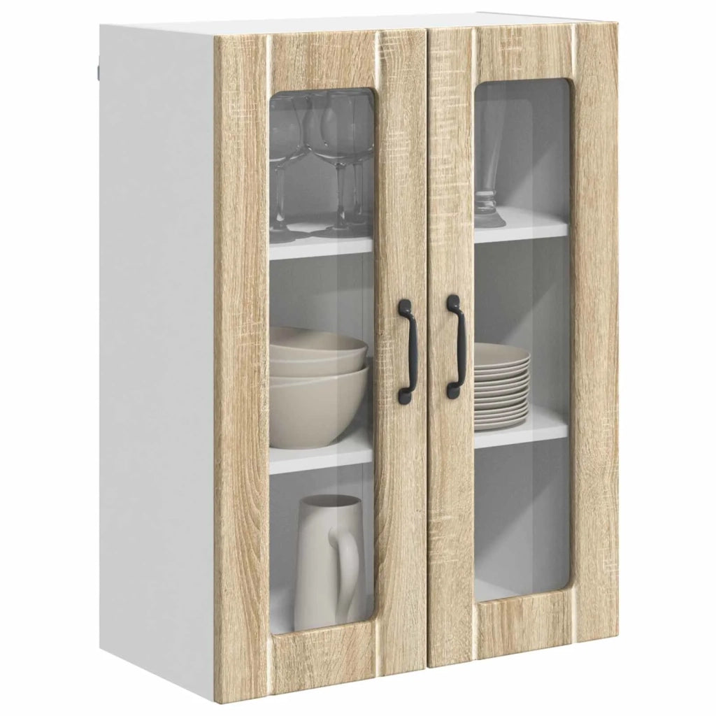 Mobile in vetro da parete LUCCA Rovere Sonoma 60 x 31 x 80 cm