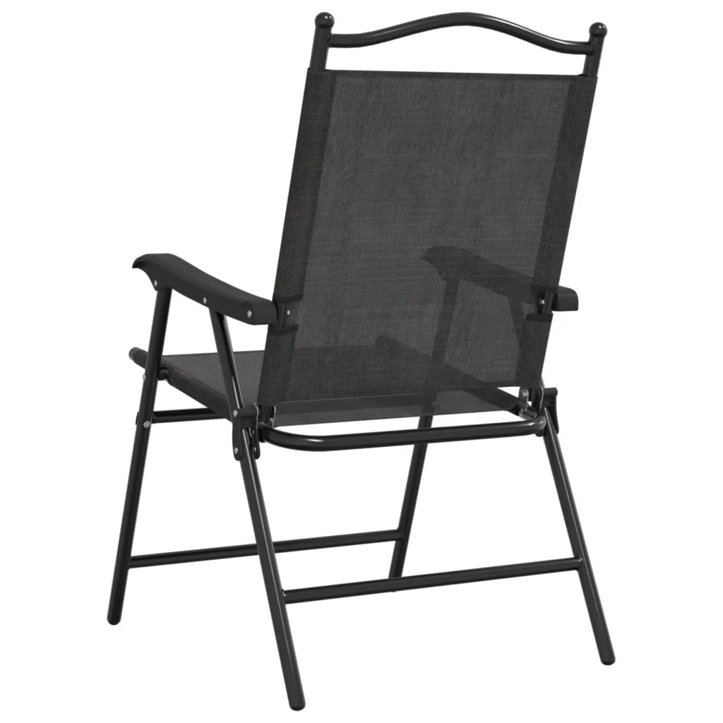 Sedie Giardino Pieghevoli 4 pz Grigio Mélange Acciaio Textilene 3157287