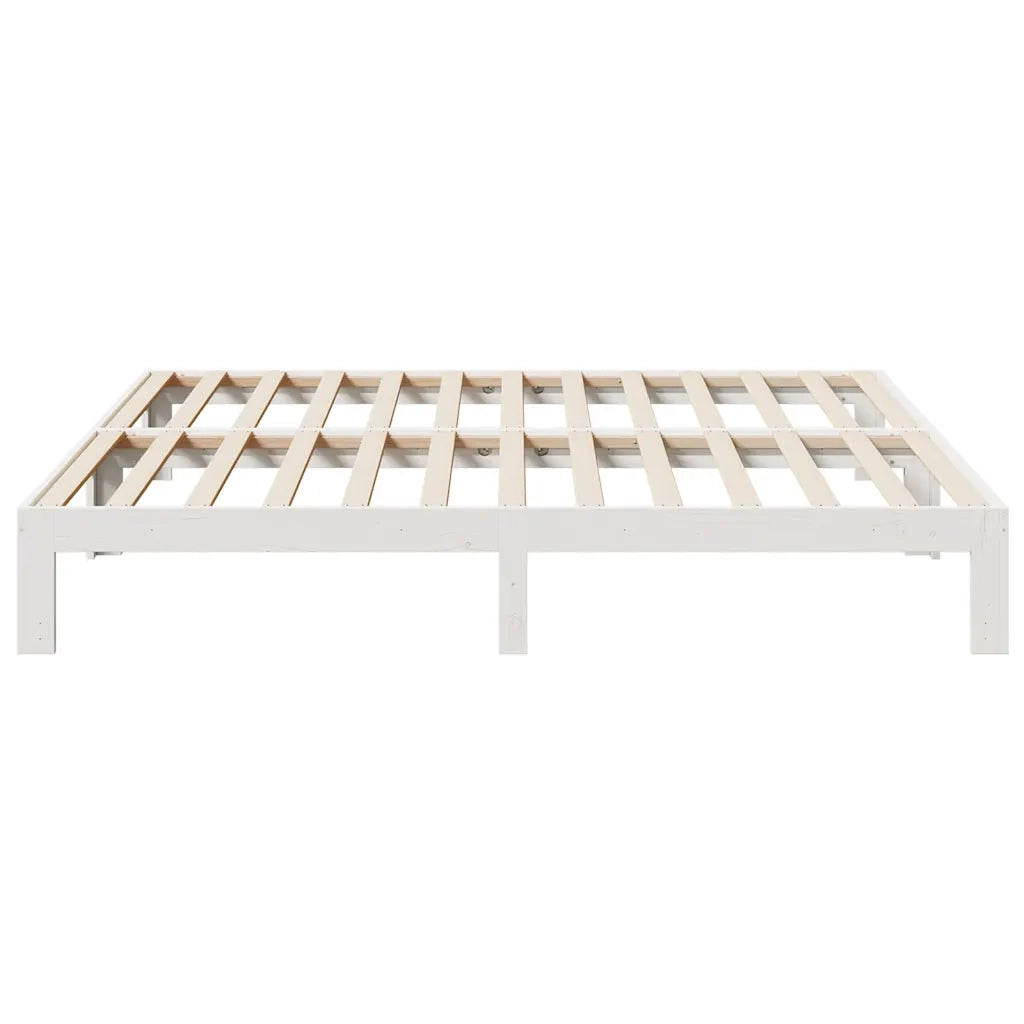 Giroletto senza Materasso-Struttura Letto Bianco 180x200 cm Legno Massello Pino 320132