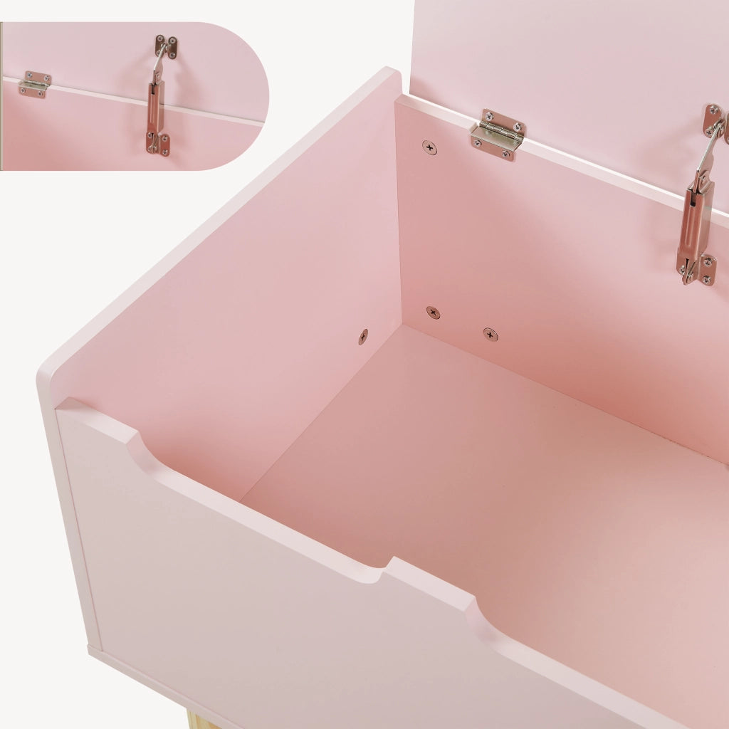 Baule per Giocattoli Virer Cassapanca per Cameretta 60 x 40 x 45 cm - Rosa [en.casa]