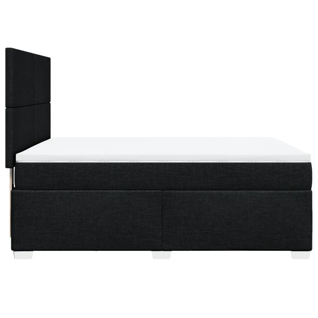 vidaXL Giroletto a Molle con Materasso Nero 160x200 cm in Tessuto