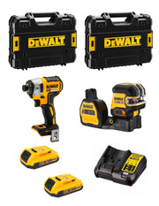 DeWALT Kit MTPROF02 (DCF887 + DCE088NG18 + 2 x 2,0 Ah + DCB107 + 2 x TSTAK II)
