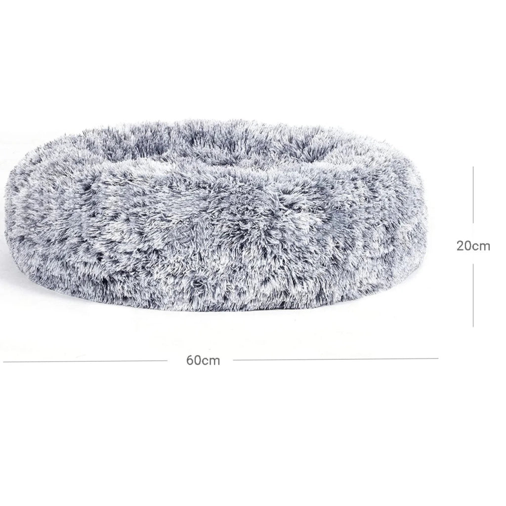Cuccia per cani e gatti in tessuto peluche 50 cm grigio 12_0006827
