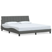 Letto matrimoniale | Letto per adulti | Giroletto senza Materasso Hanko Grigio Scuro 180x200 cm Tessuto