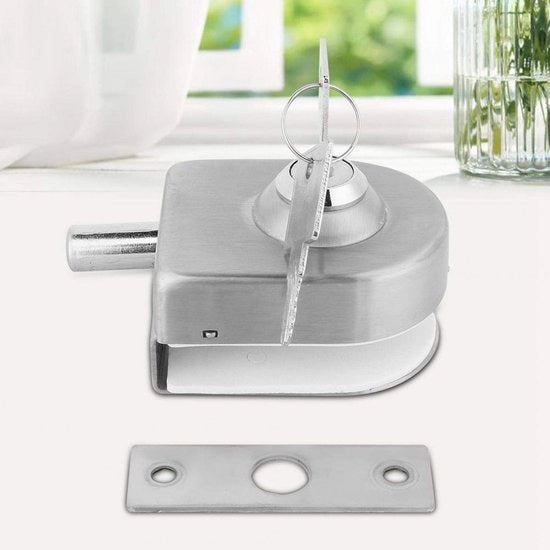 Chiusura per Porta in Acciaio Inossidabile - Slot in Vetro per Porta - Catena di Sicurezza per Bagno - Catena di Sicurezza per Camera da Letto - Installazione Facile - Adatto per Porte con Diametro 10-12 mm - Slot in Vetro