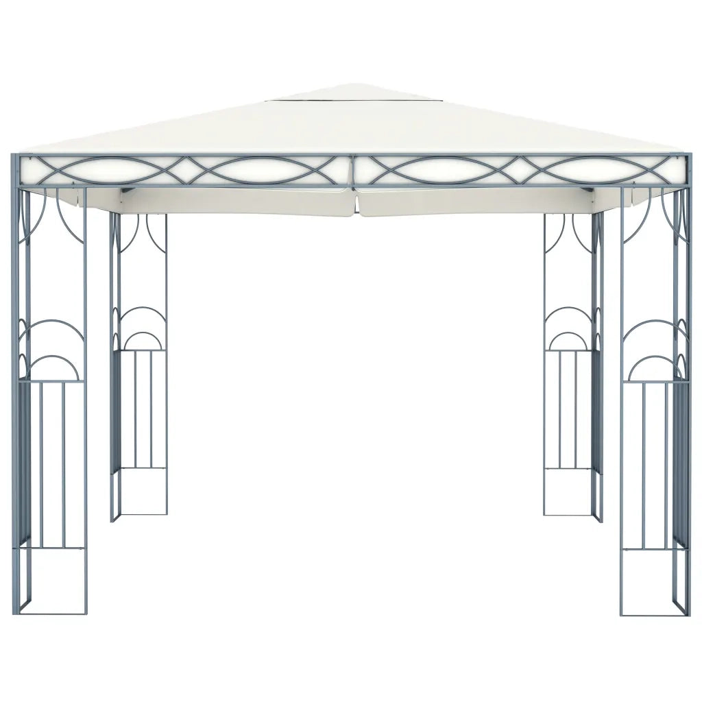 Gazebo con Stringa di Luci LED 300x300 cm Crema